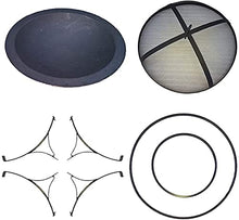 Fire Pit Patio Heater Stove Brazier Metal Outdoor Garden Firepit + Mesh Cover and Poker Outdoor Fire Pit Metal Fire Bowl BBQ Grill