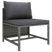 GFMGUEMV 11 Piece Patio Lounge Set with Cushions Poly Rattan Gray