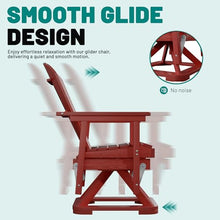 PLUUV Adirondack Swivel Glider Chair Set of 4, 360 Degree Rotation, Red