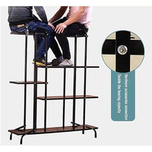 Metal Plant Stand with Wheel, Multifunctional Plant Stands Floor-to-Ceiling Flower Rack Garden Plant Containers Tools Equipment for Indoor (Color : Black-120x28x150cm)