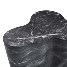 TOV Furniture Slab Black Marble Concrete Indoor/Outdoor Side Table