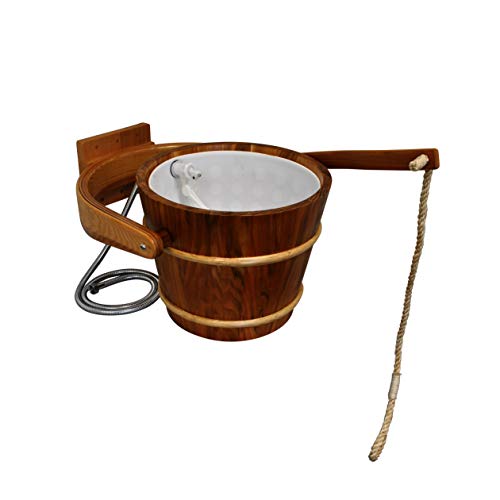 Northern Lights Group Cedar Bucket Shower System, 5L Sauna Water Bucket with Hose, Western Red Cedar Sauna Accessory, Bucket for Shower, Home Spa Relaxation & Sauna Supplies, Made in Finland