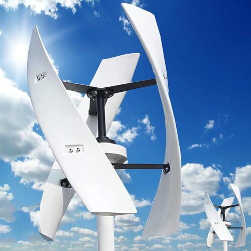 Tsampa 18000w No Noise Vertical Magnetic Levitation Upright Wind Turbine,with Waterproof Charge Controller 3 Blades for Home Use Vertical Axis Wind Turbine for Home Camping(24V)