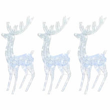 XXL Christmas Reindeer Set of 3, 70.9 Inch Lighted LED Holiday Yard Decorations, Cold White Acrylic Figures for Indoor and Outdoor Garden Display, Remote Control Lighting Modes