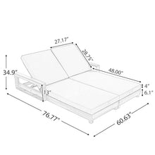 Christopher Knight Home Mari Acacia Wood Chaise Lounge Chair Outdoor, Spacious Double Outdoor Chaise Lounge with 2-Fold Cushions, 4 Position Adjustable Backrest Pool Lounger, Light Natural + Cream