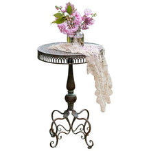 Asiwnshw Antique Patio Side Table, All-Weather End Table, Outdoor Bistro Tables, Portable Coffee Tables End Table, Outdoor Decorative Garden Stool for Porch Yard Balcony Deck Lawn