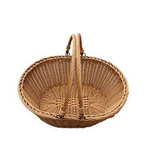 OQPJMYZ Small Picnic Basket Imitation Rattan Wicker Woven Bag Shopping Basket Storage Vegetable Basket Hand-held Flower Basket Picnic Basket Fruit Basket