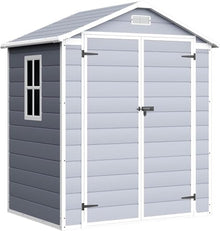 Devoko 6 x 4 FT Resin Outdoor Storage Shed with Floor, Plastic Tool Shed