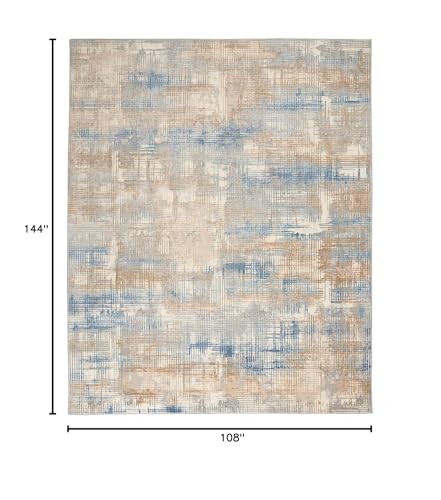 Calvin Klein Rush Blue/Beige 9' x 12' Modern Abstract Area Rug