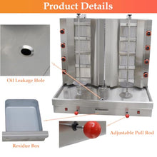 WYDDDARY Commercial Gas Shawarma Grill Machine 2800Pa 2-Station Auto-rotate
