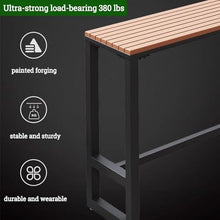 Modern Trestle Table Rectangular Outdoor Bar Table,Outdoor Bar Height Dining Table,Wooden Balcony Bar Table,Farmhouse Pub Height Table Patio Table Wood Counter Height Ta(Size:160x40x105cm,Color:black)