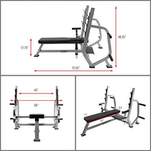Valor Fitness Olympic Weight Bench Press Station Spotter Arms Adjustable Safety Catch Plate Storage Pegs Power Lifting Home Gym Workout Equipment BF-49 Metallic Grey and Black