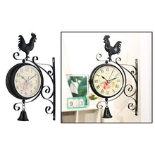 RJYYYDS Outdoor Garden Clock Weatherproof Retro Station Wall Double Sided with Outside Bracket 31x50cm Easy to Hang