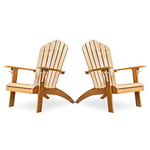 Cambridge Casual Lakeside Oversized Patio Adirondack Chair Set of 2 Natural Teak