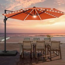 11' Lighted Cantilever Umbrella with Crank Lift Counter Weights Included