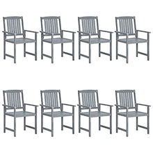 KUTYWEXFM 8 Piece Patio Chairs with Cushions Gray Solid Acacia Wood