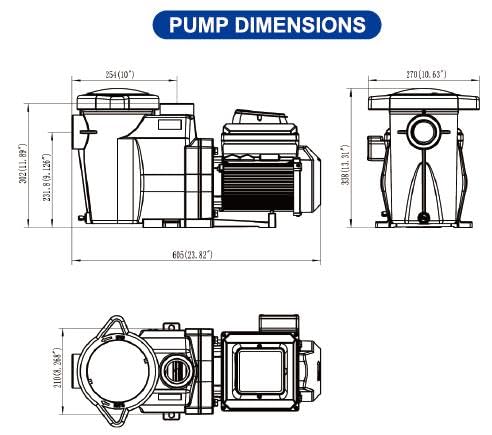 Afras Variable Speed Pool Pump 1.5 HP Pentair Compatible Black