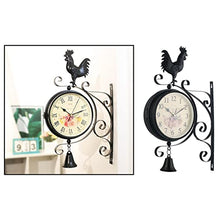 RJYYYDS Outdoor Garden Clock Weatherproof Retro Station Wall Double Sided with Outside Bracket 31x50cm Easy to Hang