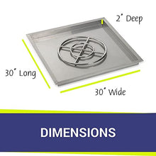30" Stainless Steel Square Drop in Pan with 18" Ring Ring