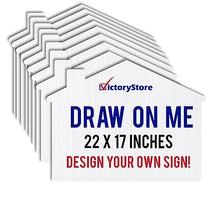 22” x 17” House Shaped Blank Yard Signs – Perfect for Printers, Realtors, Crafts and Do It Yourself, 4mm Corrugated Plastic Lawn Signs (500)