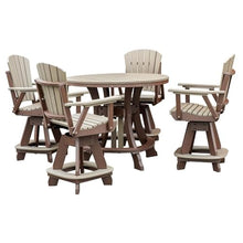 American Furniture Classics OS Home and Office Model CR130WWTB-K Five Piece Round Counter Height Dining Set in Weatherwood on a Tudor Brown Base