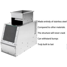 XURUIUS Electric Bird Feed Blown Shell Splitter,Grain Cleaning Winnower Machine,Adjustable Speed,Stainless Steel,for Millet