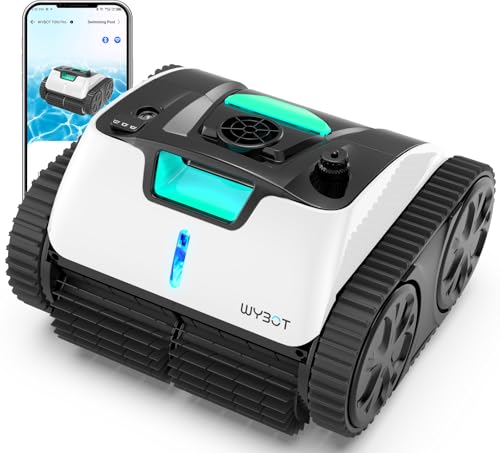 WYBOT Premium Cordless Pool Vacuum, Robotic Pool Cleaner with Smart Mapping, Powerful Suction, APP Mode, 180mins Runtime, Wall Climbing Cleaning Vacuum for Inground Pools