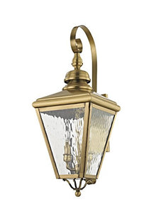 Livex Lighting 2033-01 3-Light Outdoor Wall Lantern, Brass