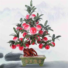 YXIANG56Q Fake Plants Artificial Bonsai Tree, Jade Carved Peach Office Desk Shelf Bedroom Living Room Decor Bonsai Tree
