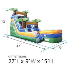 TentandTable 15FT Commercial Inflatable Water Slide & Blower Tropical Green