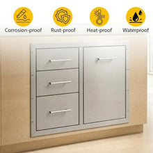 Outdoor Kitchen Drawer 29'' x 20'' x 21'' - Weatherproof Stainless Steel