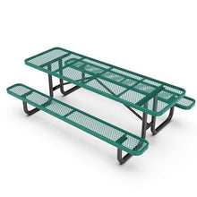 Flash Furniture Commercial Grade 8' Rectangular Expanded Mesh Metal Outdoor Picnic Table - Black