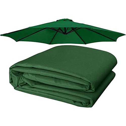 Parasols Replacement Parasol Fabric Canopy, 2.7m-6 Ribs 2.7m-8 Ribs 300cm-6 Ribs 300cm-8 Ribs Parasol Replacement Umbrella Cloth Umbrella Top - Anti-UV 30+ / Waterproof,Green-2.7m/8.8ft (8ribs)