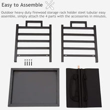 WXPWAMZ Outdoor Firewood Rack With Tote Bag, Heavy Duty Steel Tubular Lumber Storage For Fireplace, Fire Pit & Garden