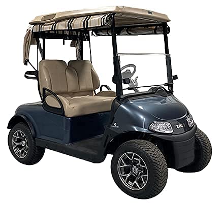 DOORWORKS GOLF CART ENCLOSURES Black Vinyl Golf Cart Cover for EZGO TXT 14+ - Track-Style Marine Grade - Fits Golf Bags, Utility Box or Rear Facing Seat