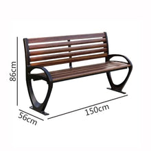 ZTHYSHXA Park Bench Dark Brown Park Outdoor Bench Aluminum Chair Legs Fiberglass with Backrest Long Stool