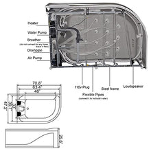 SIMBASHOPPING USA Whirlpool Bathtub Hot Tub Massage Double Pump 2 Persons VERONA with Heater