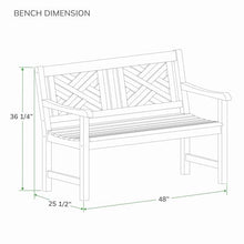 Cambridge Casual Weathered Teak Maine 4-Foot Garden Bench, Solid Teak Wood Patio Furniture, Weather-Resistant Outdoor Furniture for Garden, Lawn, Porch, Backyard, Deck, Balcony