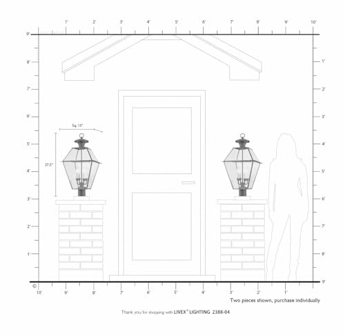 Livex Westover 4-Light Outdoor Post Head Bronze