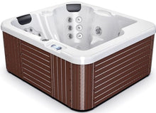 Luxuria Spas Monterey 3-Person 32-Jet Plug and Play Hot Tub with Lounge Homemade White/ Coffee