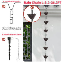 DFTDFYXYRain Chain Outdoor Rain Chains Rain Catcher Chain Metal Hanging Adjustable Rain Chains for Gutters 3.2-26.2FT Metal Garden Rainwater Diverter Catcher Chains for Gutters Rotating,8m(26.2ft)