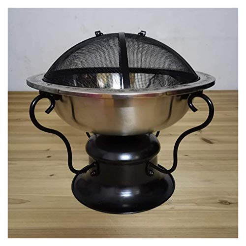 KOMFGT Fire Pits Outdoor Wood Burning Heavy Duty Cast Iron Fire Pit Large Wood Fire Pit