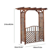 MELPHI Wooden Garden Arch with Double Gate, Arbor Garden Arch for Climbing Plants, Wooden Arch with Trellis for Outdoor Garden, Backyard (Size : 180cm)
