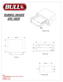 Bull Outdoor Products 85747 Warming Drawer, 28.75" x 10" x 20.25", Stainless Steel