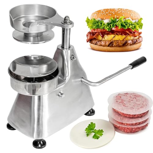 QUGURLID Commercial Burger Patty Maker,Manual Burger Press Machine,Grill Burger Press Tool,Burger Maker for BBQ,Stuffed Burgers,Beef Burger (150mm)
