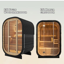 Outdoor Cube Sauna 2 Person, Canadian Red Cedar, 220V 6KW ETL Harvia Heater