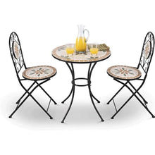 DUYHBAWRS Indoor/Outdoor 3-Piece Bistro Set Folding Table and Chairs Patio Seating