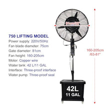 GFJYKDL Industrial Misting Fan - Commercial Pedestal Fan with 3 Cooling Speeds & 120° Oscillation for Warehouse, Workshop, Factory & Basement Cooling Solutions,750