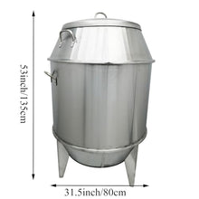 Yokoma Commercial Charcoal Roast Duck Oven 31.5x53in Stainless Steel 3 Tier Barbecu Cooker Grill BBQ Beijing Duck Turkey Roasting Machine with Hooks for Chicken Vegetables Lamb