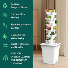 Tower Garden Hydroponics Growing System, 20-30-Plant Indoor Vertical Garden with LED Timing Grow Light, Nursery Germination Kit with Pump and Movable Water Tank (No Seedlings Included) (Color : White